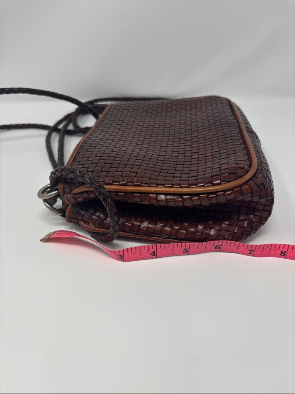 Woven Crossbody Shoulder Bag in Dark Brown Cole Haan - Picture 5 of 9